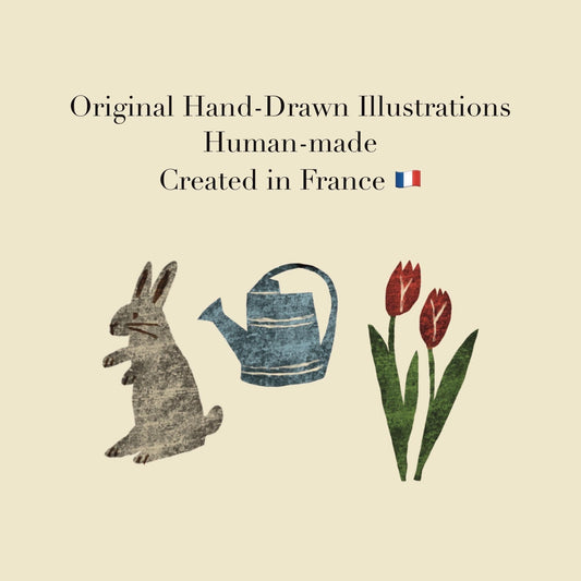 Spring Printable Sticker Sheet | Hand Drawn Journal and Scrapbook Stickers | PDF and PNG Download