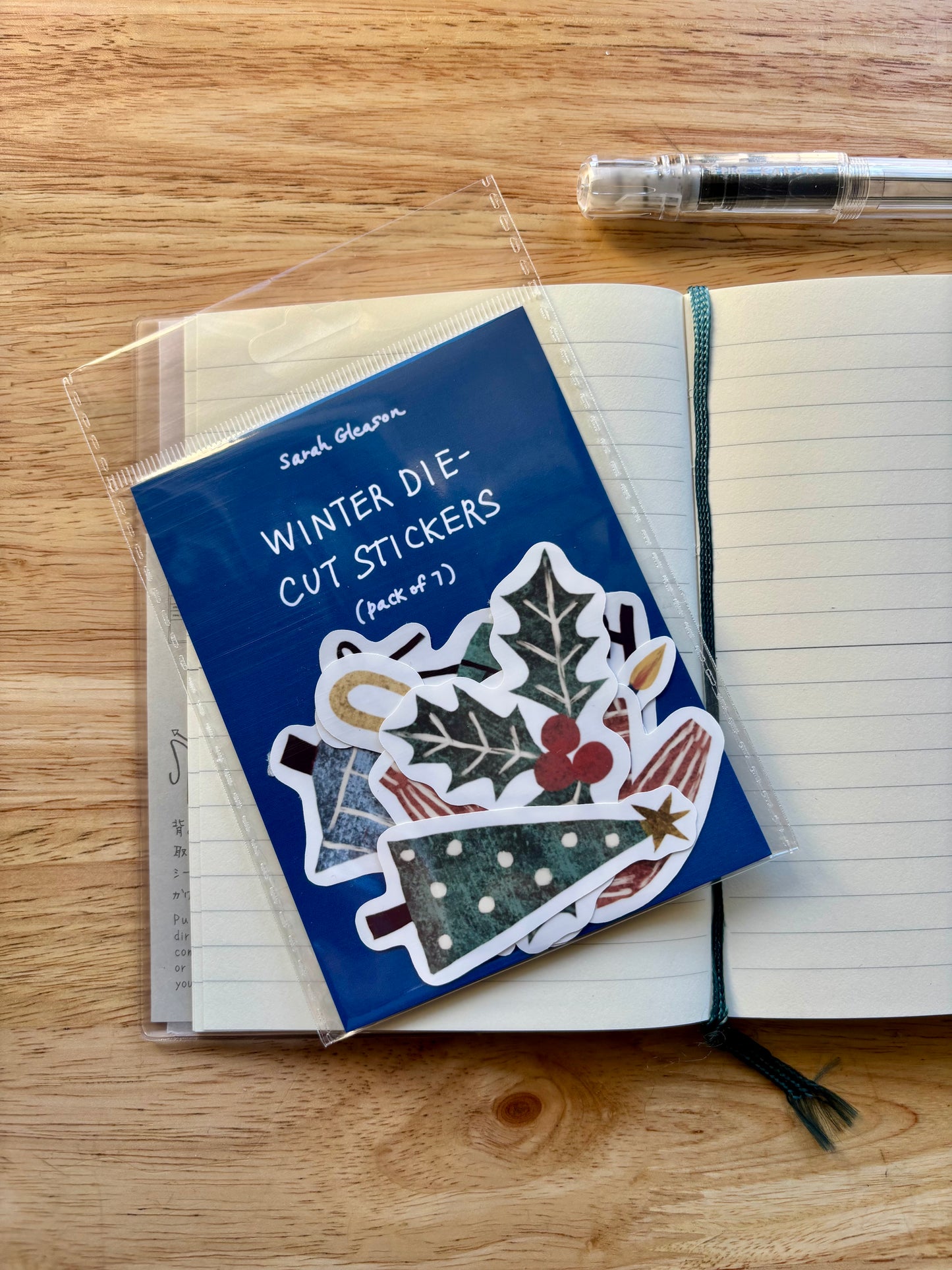Winter Die Cut Stickers | Set of 7 Hand Drawn Journal and Scrapbook Stickers (Large)