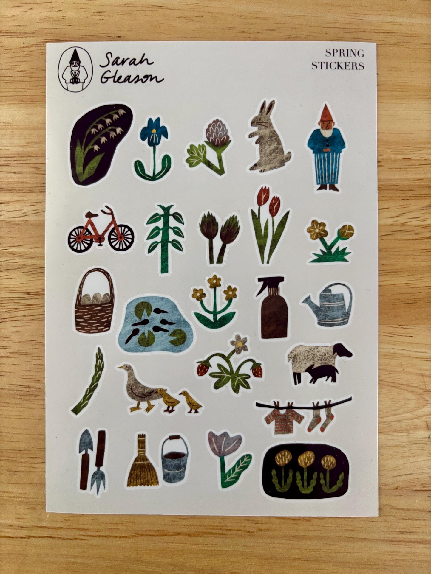 Spring Sticker Bundle (3 Sheets) – Cozy Planner Stickers Set, Hand-Drawn Spring Journal Stickers, Bujo, Scrapbooking