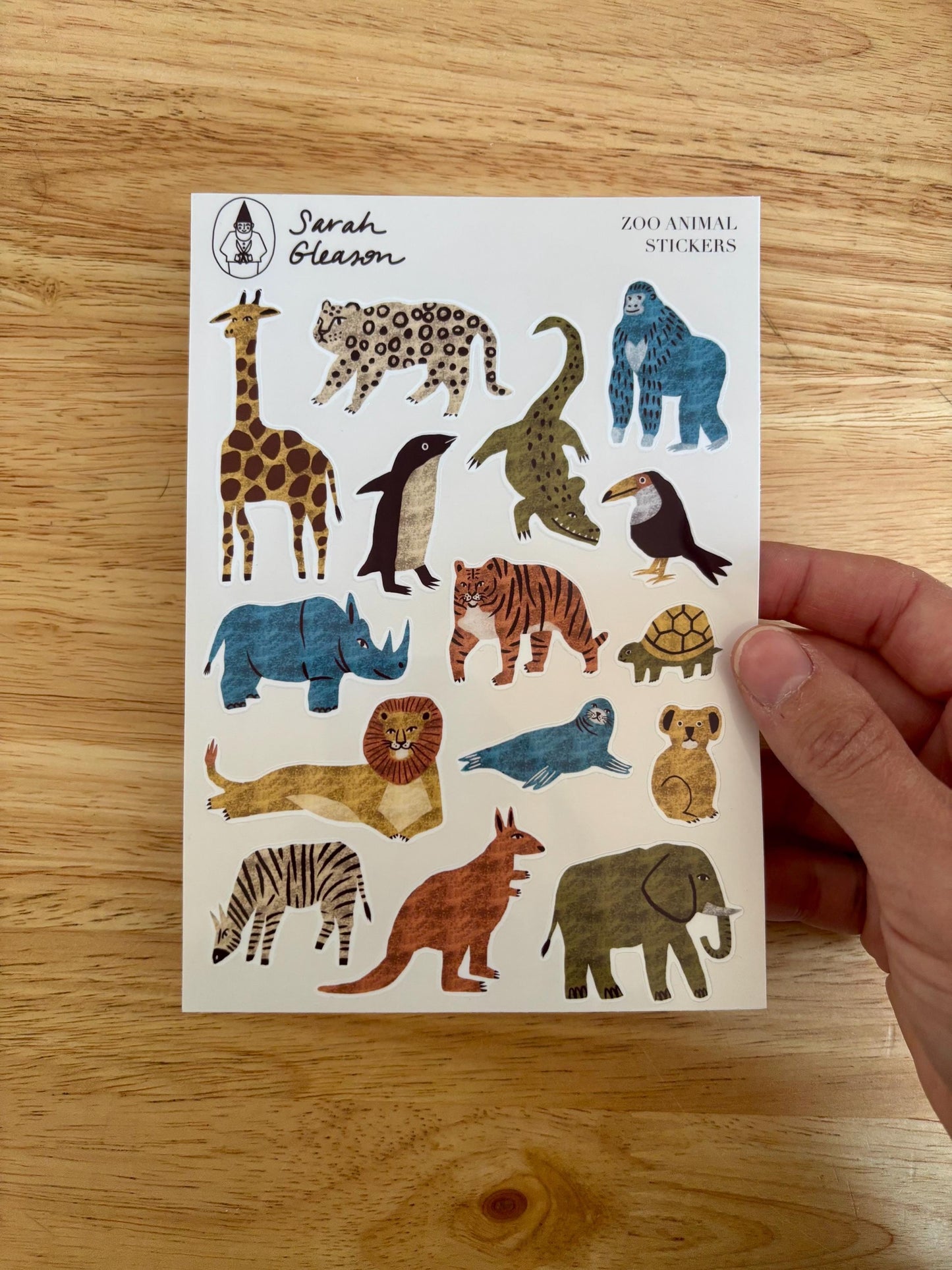 Zoo Animal Stickers PNG – Printable Sticker Sheet & Clipart Pack, Cozy Hand-Drawn Digital Download for Planners, Bujo, Scrapbooking