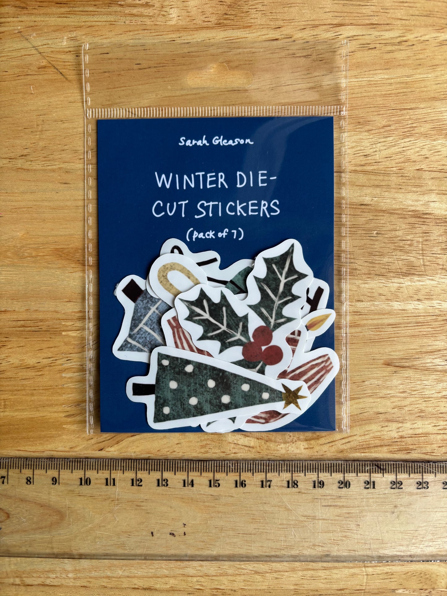 Winter Die Cut Stickers | Set of 7 Hand Drawn Journal and Scrapbook Stickers (Large)