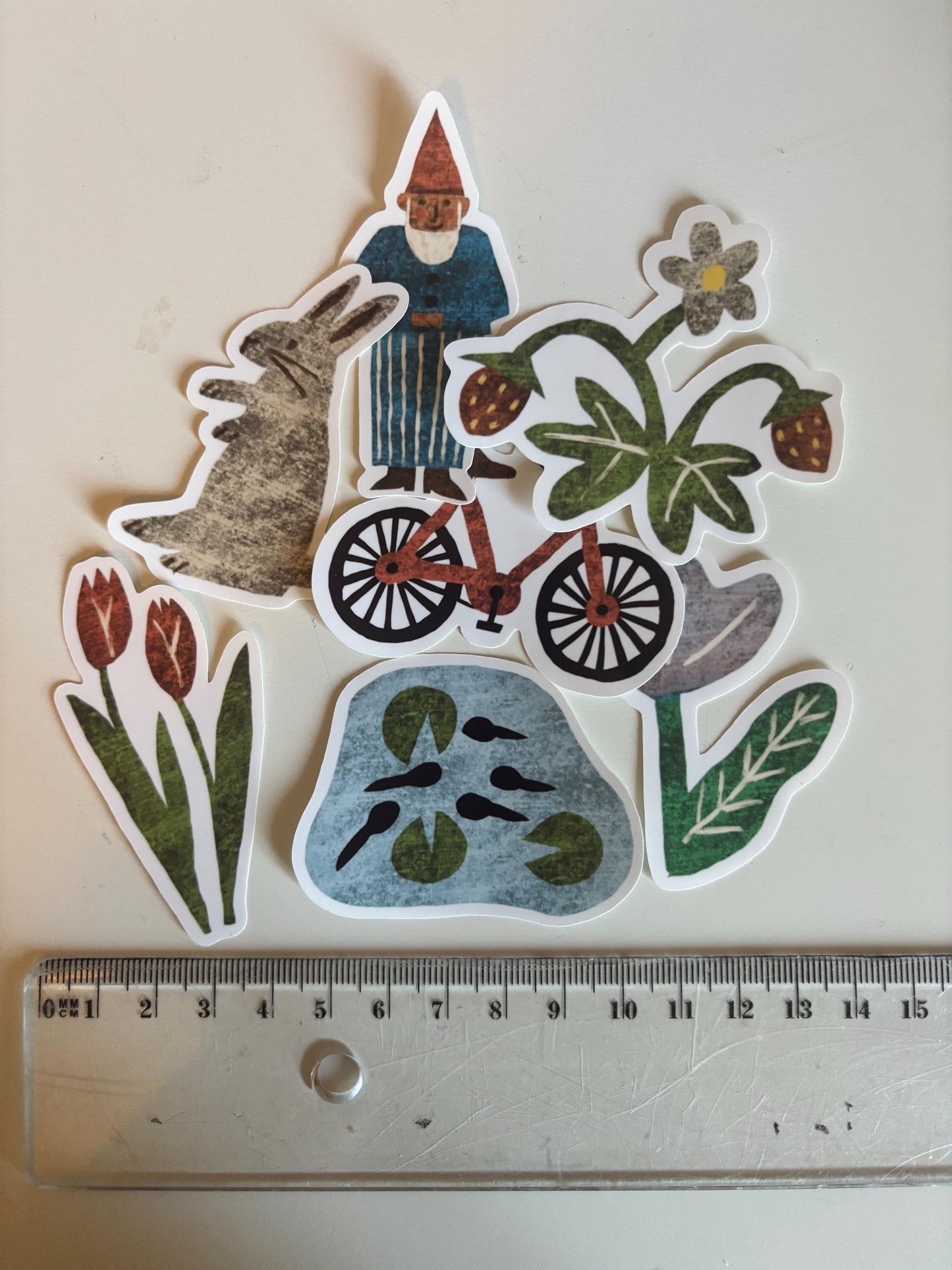 Spring Die Cut Stickers | Set of 7 Hand Drawn Journal and Scrapbook Stickers (Large)