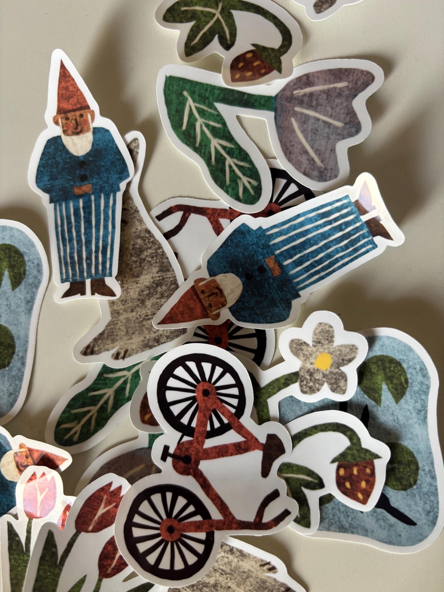 Spring Die Cut Stickers | Set of 7 Hand Drawn Journal and Scrapbook Stickers (Large)