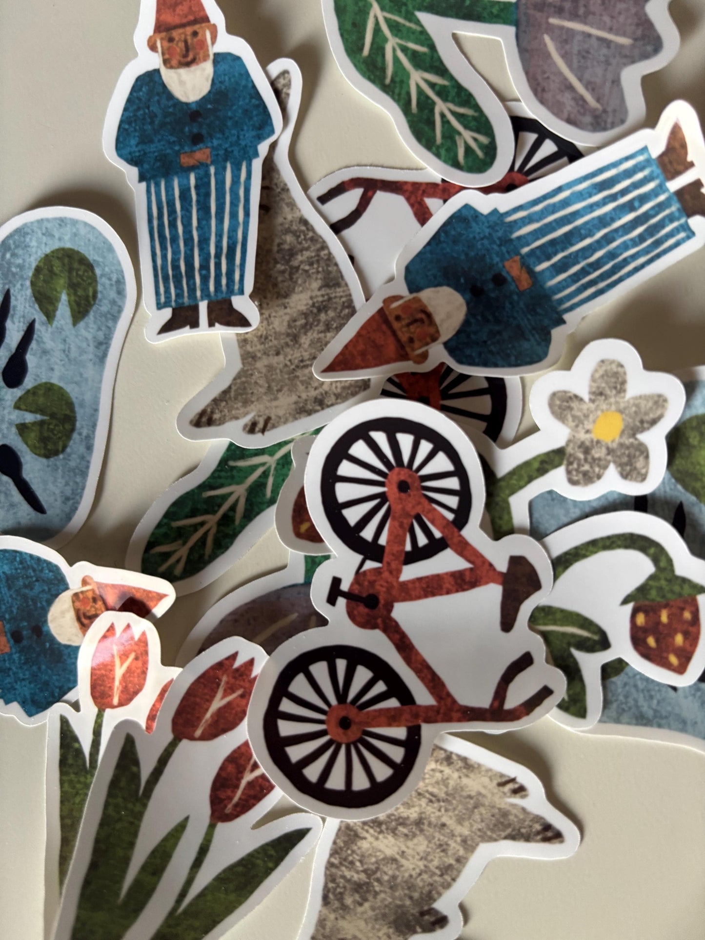Spring Die Cut Stickers | Set of 7 Hand Drawn Journal and Scrapbook Stickers (Large)