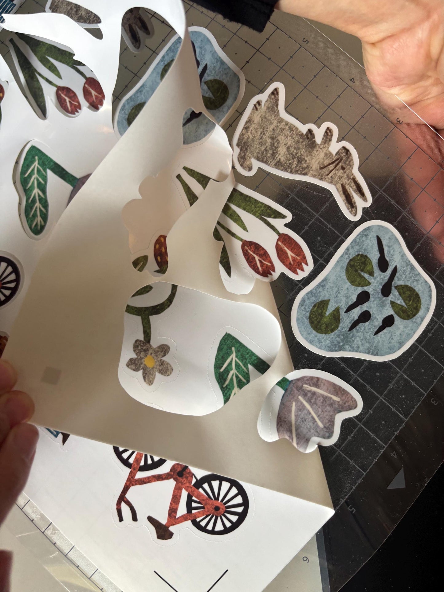 Spring Die Cut Stickers | Set of 7 Hand Drawn Journal and Scrapbook Stickers (Large)