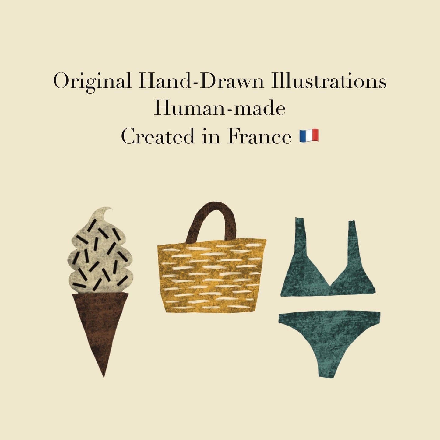 Summer Stickers PNG – Printable Sticker Sheet & Clipart Pack, Cozy Hand-Drawn Digital Download for Planners, Bujo, Scrapbooking