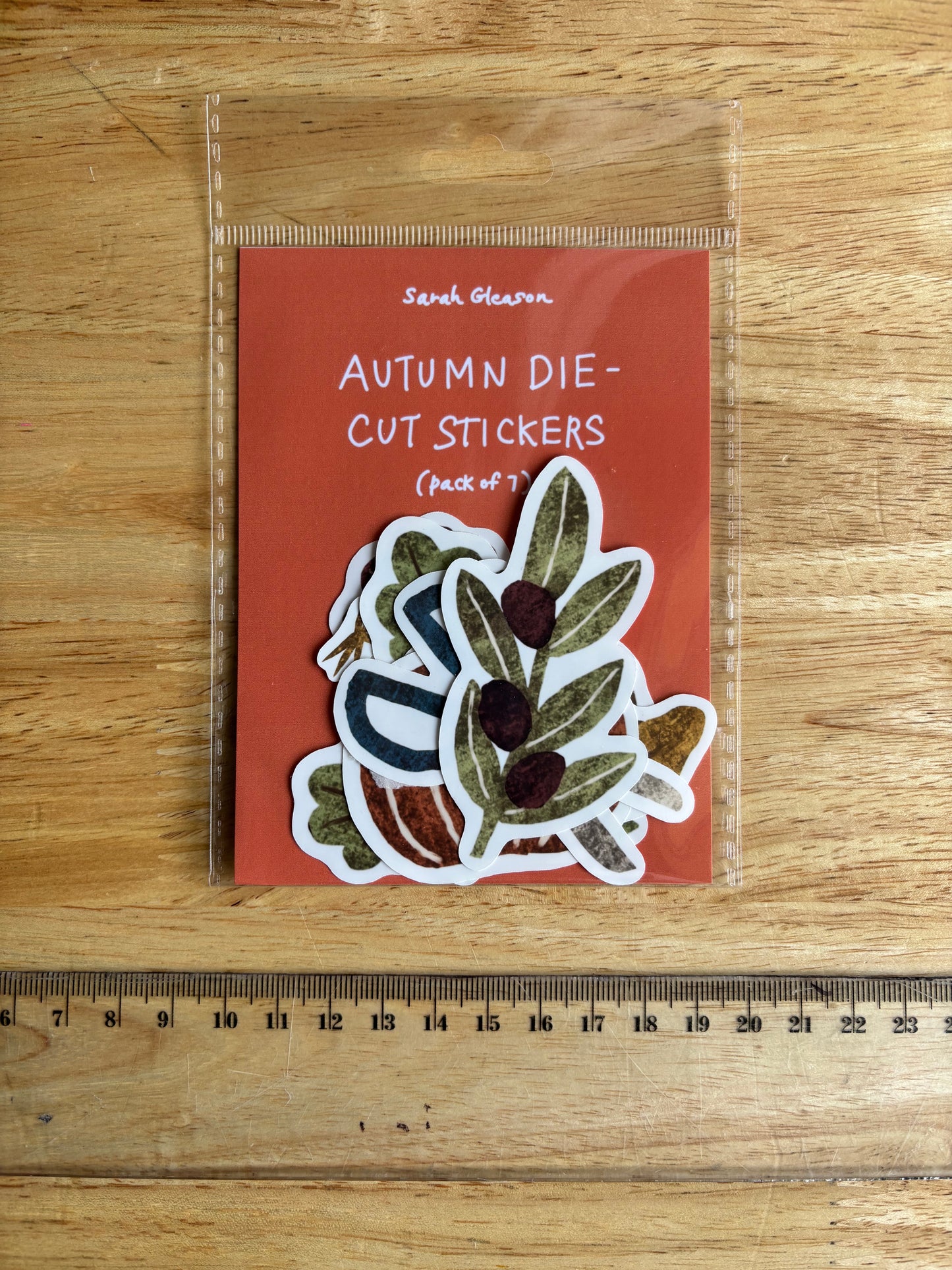 Autumn Die Cut Stickers | Set of 7 Hand Drawn Journal and Scrapbook Stickers (Large)