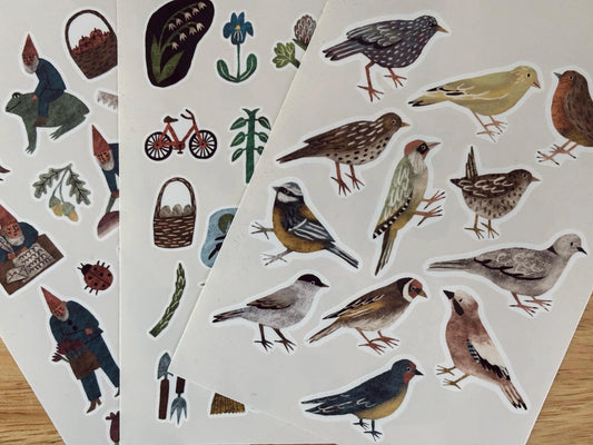 Spring Sticker Bundle (3 Sheets) – Cozy Planner Stickers Set, Hand-Drawn Spring Journal Stickers, Bujo, Scrapbooking