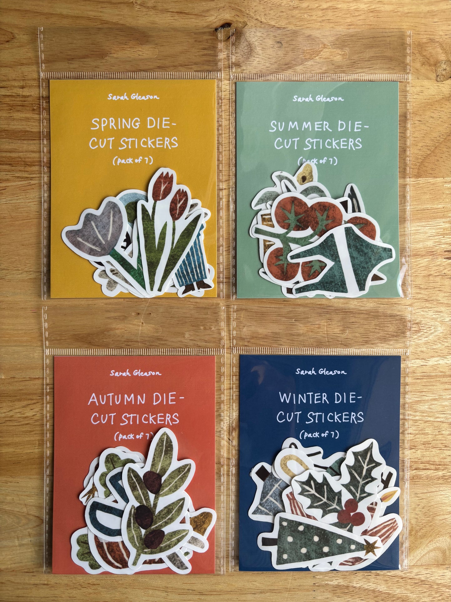 Autumn Die Cut Stickers | Set of 7 Hand Drawn Journal and Scrapbook Stickers (Large)
