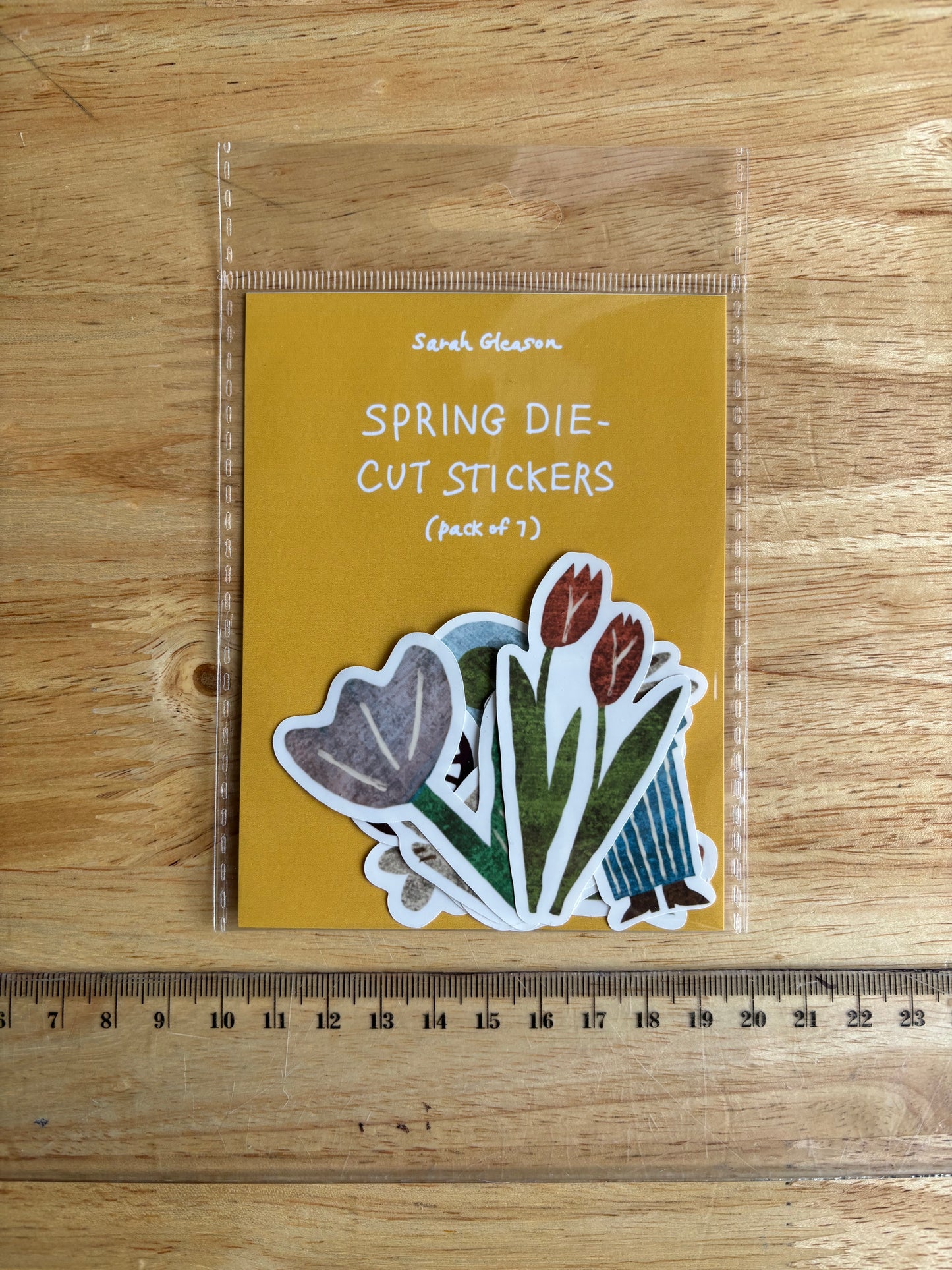 Spring Die Cut Stickers | Set of 7 Hand Drawn Journal and Scrapbook Stickers (Large)