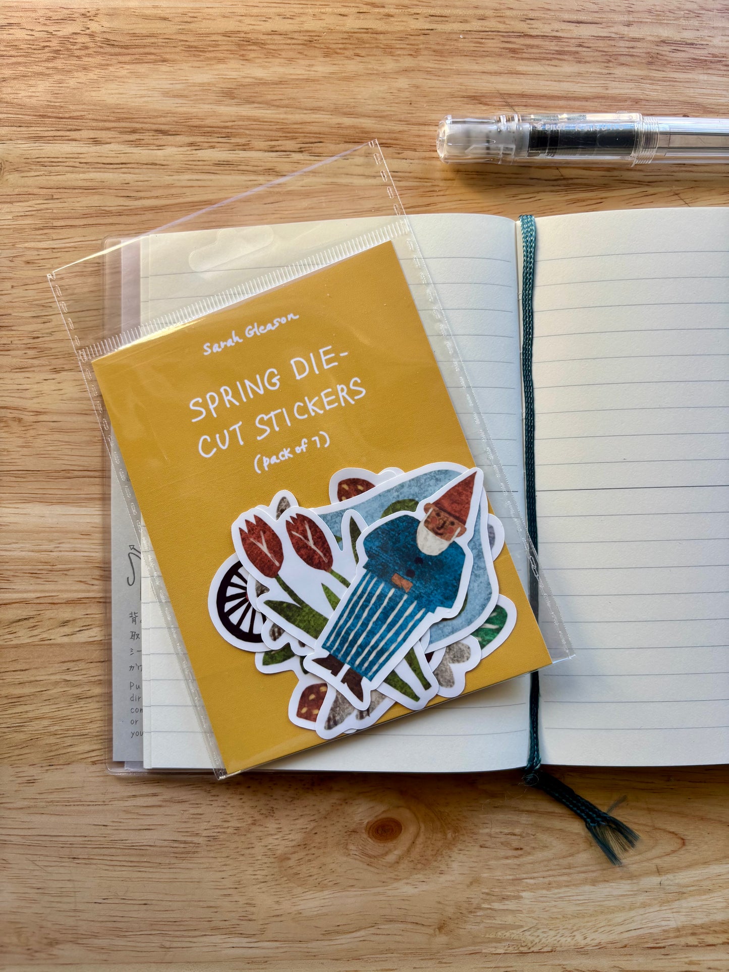 Spring Die Cut Stickers | Set of 7 Hand Drawn Journal and Scrapbook Stickers (Large)