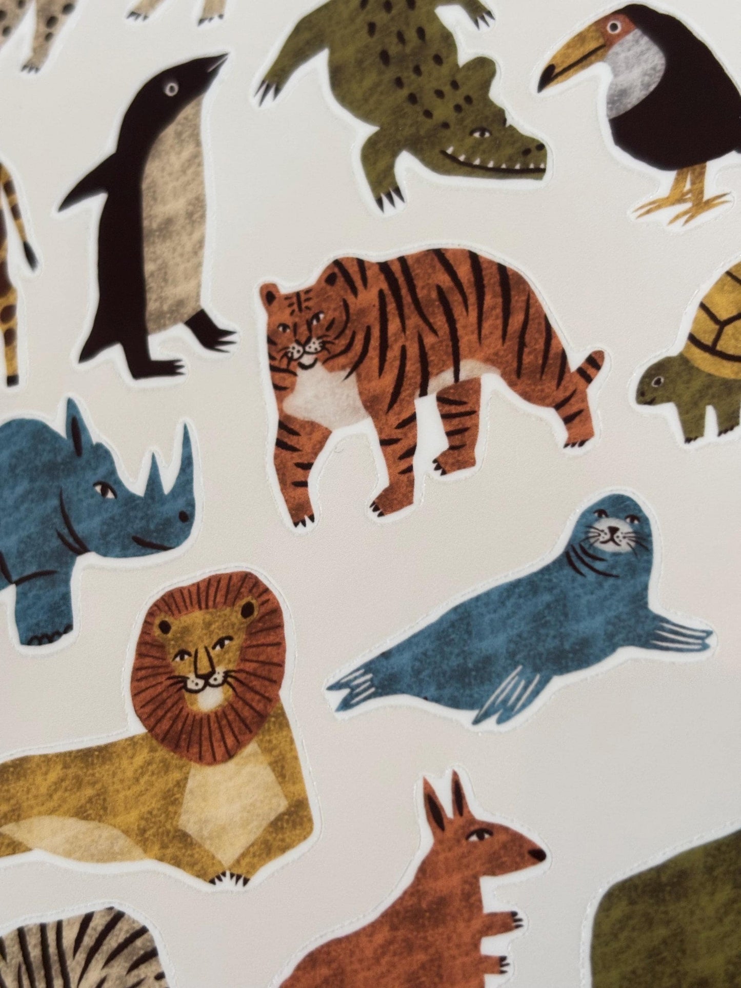 Zoo Animal Hand-Drawn Journal Sticker Sheet – Cozy Planner Stickers, Bujo, Scrapbooking