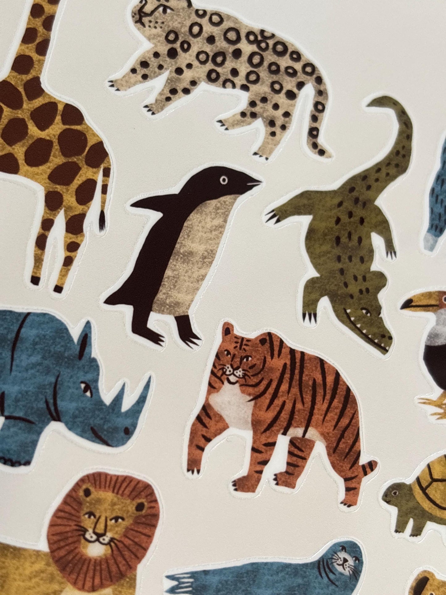 Zoo Animal Hand-Drawn Journal Sticker Sheet – Cozy Planner Stickers, Bujo, Scrapbooking