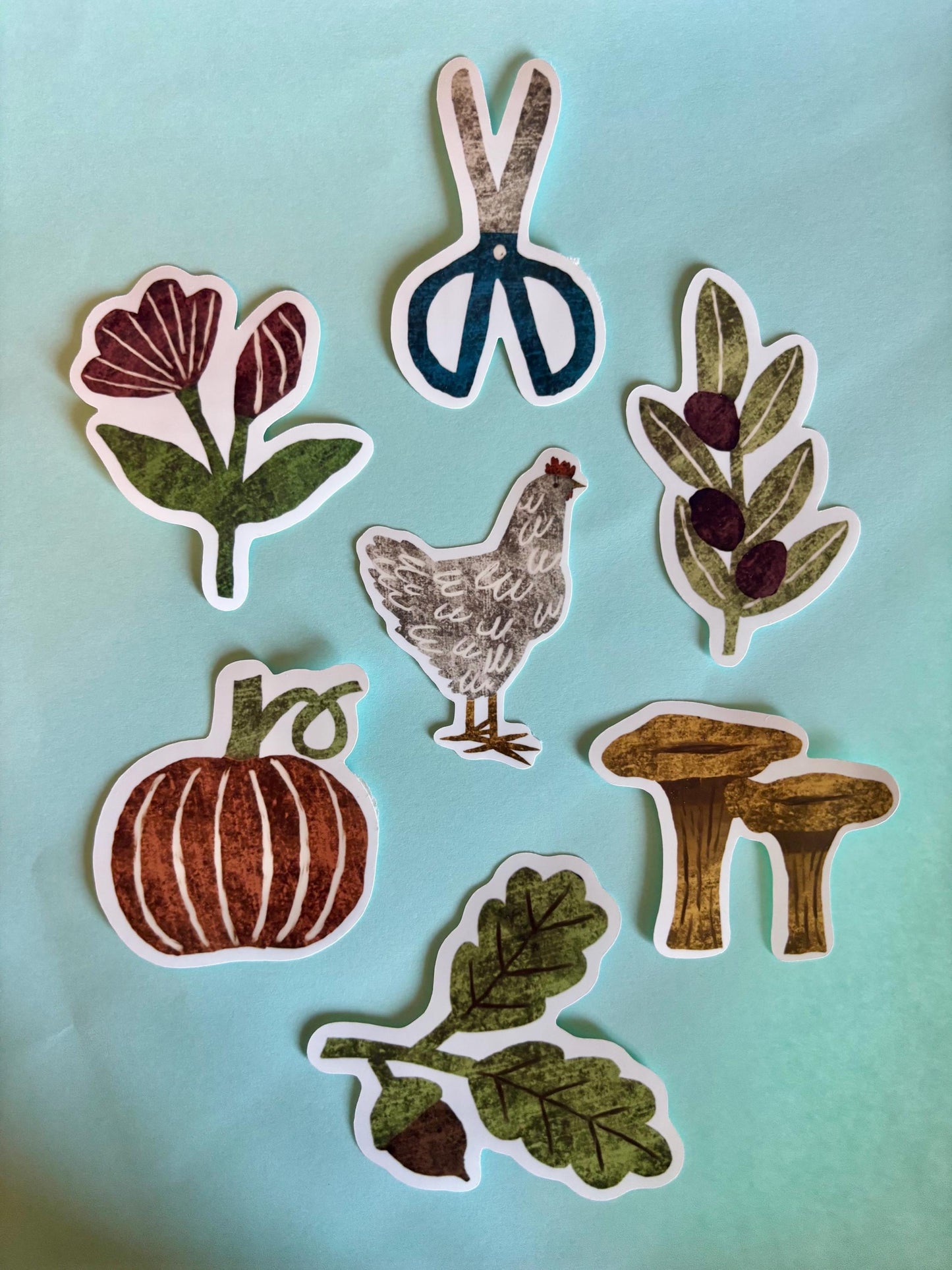 Autumn Stickers PNG – Printable Sticker Sheet & Clipart Pack, Cozy Hand-Drawn Digital Download for Planners, Bujo, Scrapbooking