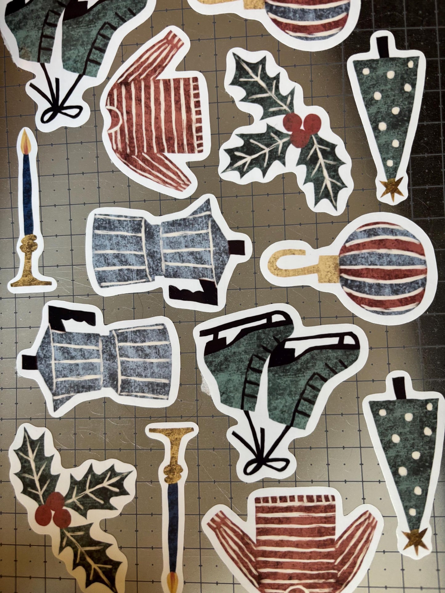 Winter Die Cut Stickers | Set of 7 Hand Drawn Journal and Scrapbook Stickers (Large)